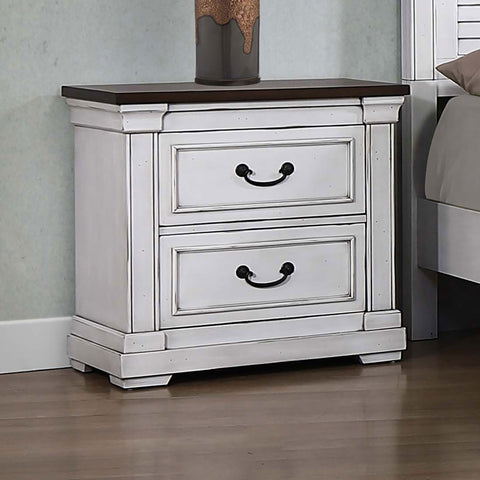 Lindley 2-drawer Nightstand Distressed WhiteDistressed White