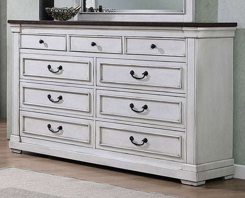Lindley 9-drawer Dresser Distressed WhiteDistressed White