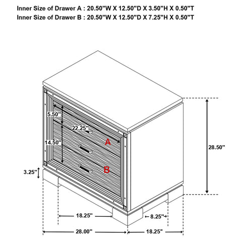 Dacre 2-drawer Nightstand Black