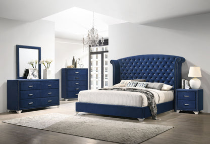 Aiko 4-piece Queen Bedroom Set Pacific BluePacific Blue
