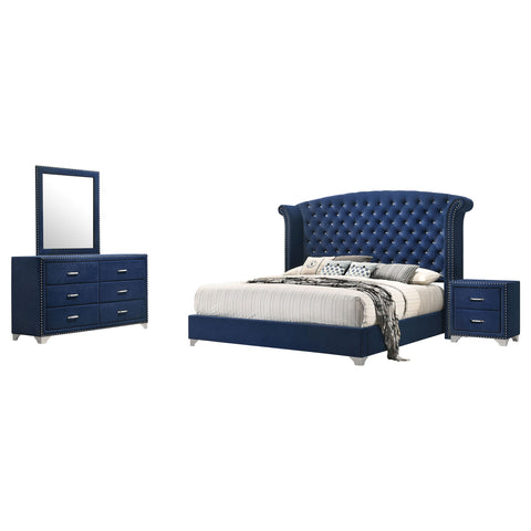 Aiko 4-piece Queen Bedroom Set Pacific BluePacific Blue