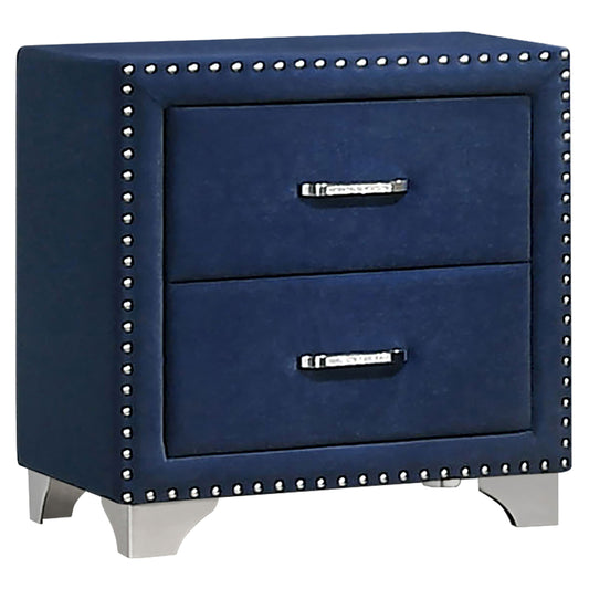 Aiko Upholstered 2-drawer Nightstand Pacific BluePacific Blue