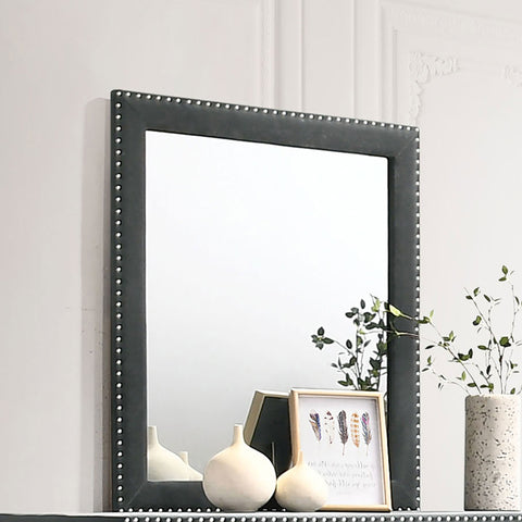 Aiko Upholstered Dresser Mirror GreyGrey