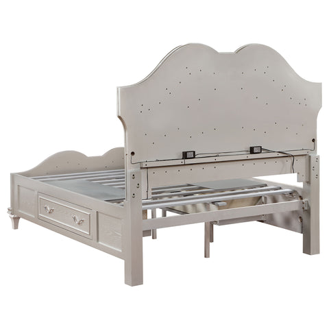 Keiran California King LED Storage Panel Bed Silver OakSilver Oak