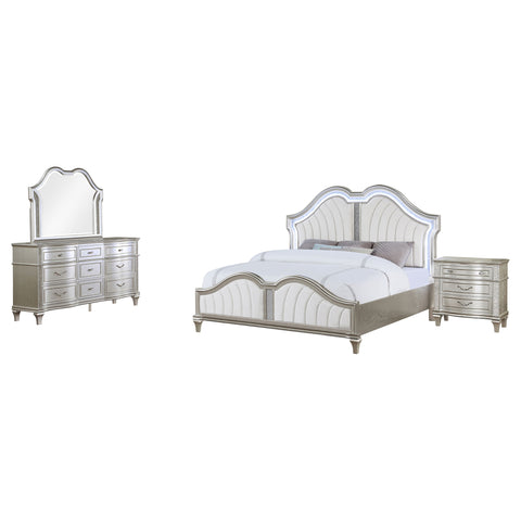 Jackie 4-piece California King Bedroom Set Silver Oak
