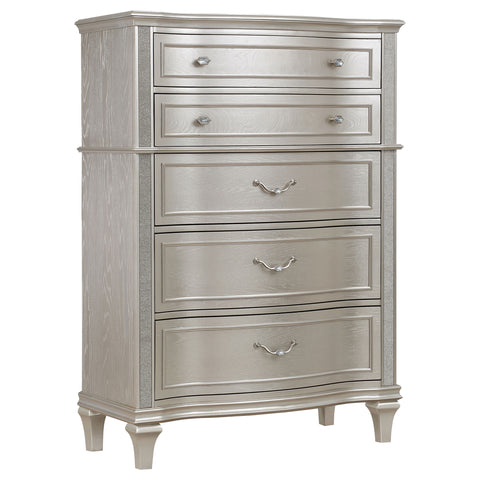 Jackie 5-piece California King Bedroom Set Silver Oak