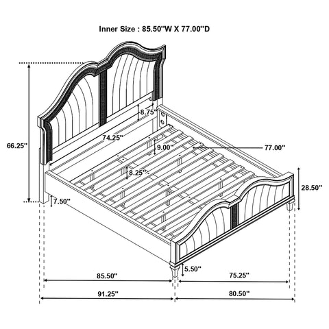 Jackie 5-piece California King Bedroom Set Silver Oak