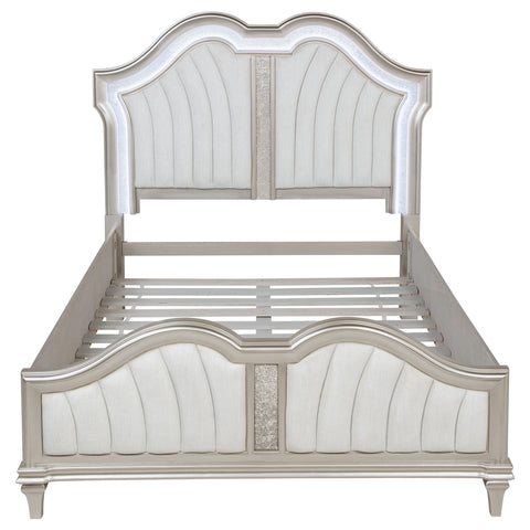 Keiran Wood Queen LED Panel Bed Silver OakSilver Oak