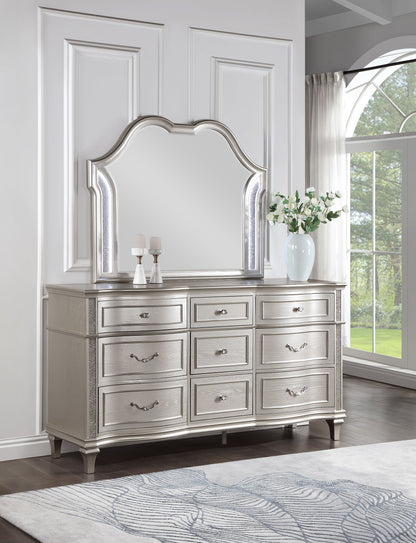 Keiran 9-drawer Dresser with Mirror Silver OakSilver Oak