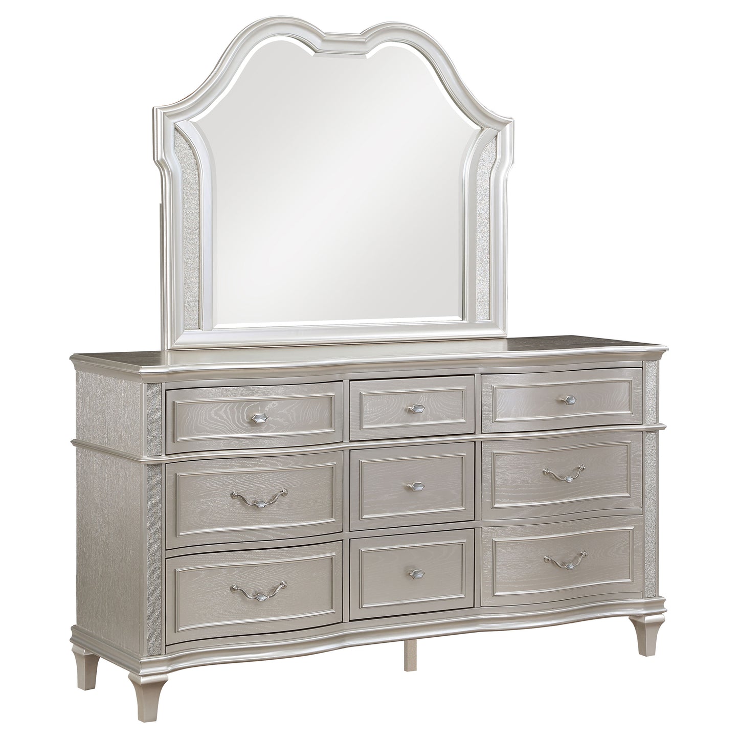 keiran 9-drawer dresser with mirror silver oaksilver oak