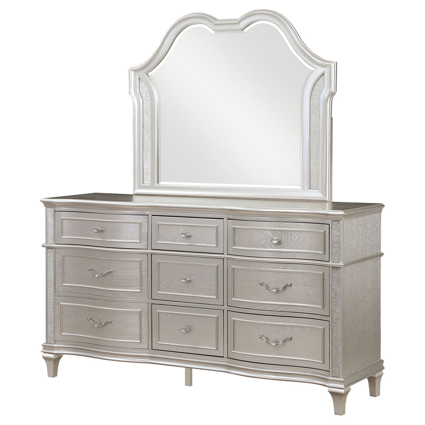 keiran 9-drawer dresser with mirror silver oaksilver oak
