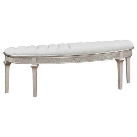 Keiran Curved Fabric Upholstered Bench Silver OakSilver Oak
