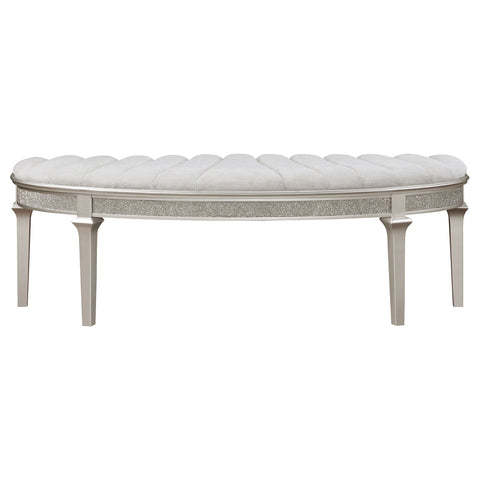 Keiran Curved Fabric Upholstered Bench Silver OakSilver Oak