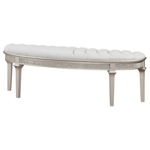 Keiran Curved Fabric Upholstered Bench Silver OakSilver Oak