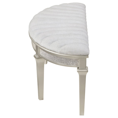 Keiran Curved Fabric Upholstered Bench Silver OakSilver Oak