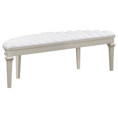 Keiran Curved Fabric Upholstered Bench Silver OakSilver Oak