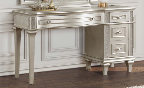 Keiran 4-drawer Vanity Desk Makeup Table Silver OakSilver Oak