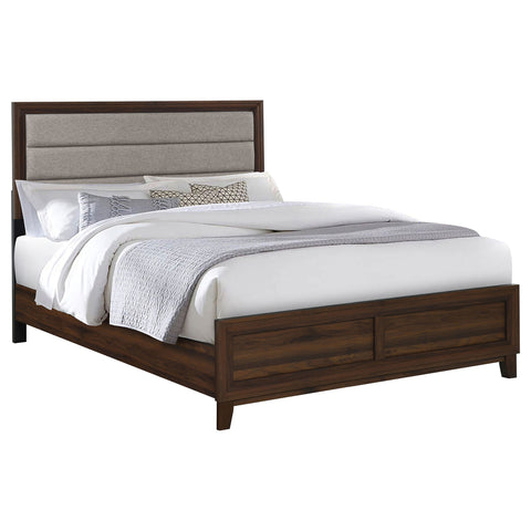 Talei 50-inch Upholstered Queen Bed WalnutWalnut