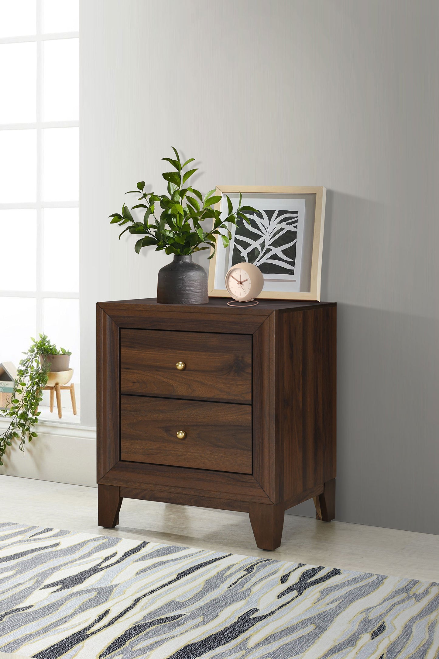 talei 2-drawer nightstand bedside table walnutwalnut