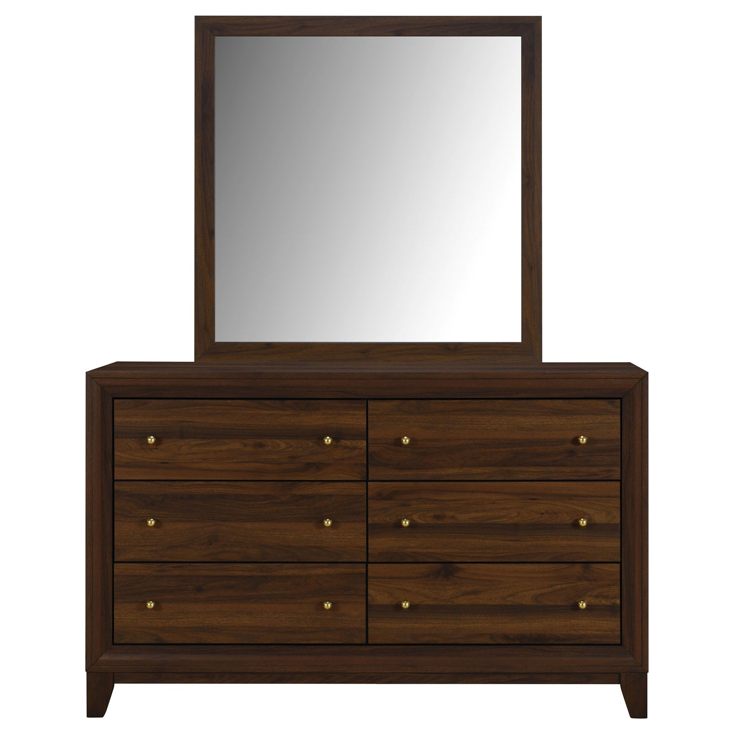 talei 6-drawer dresser and mirror walnutwalnut