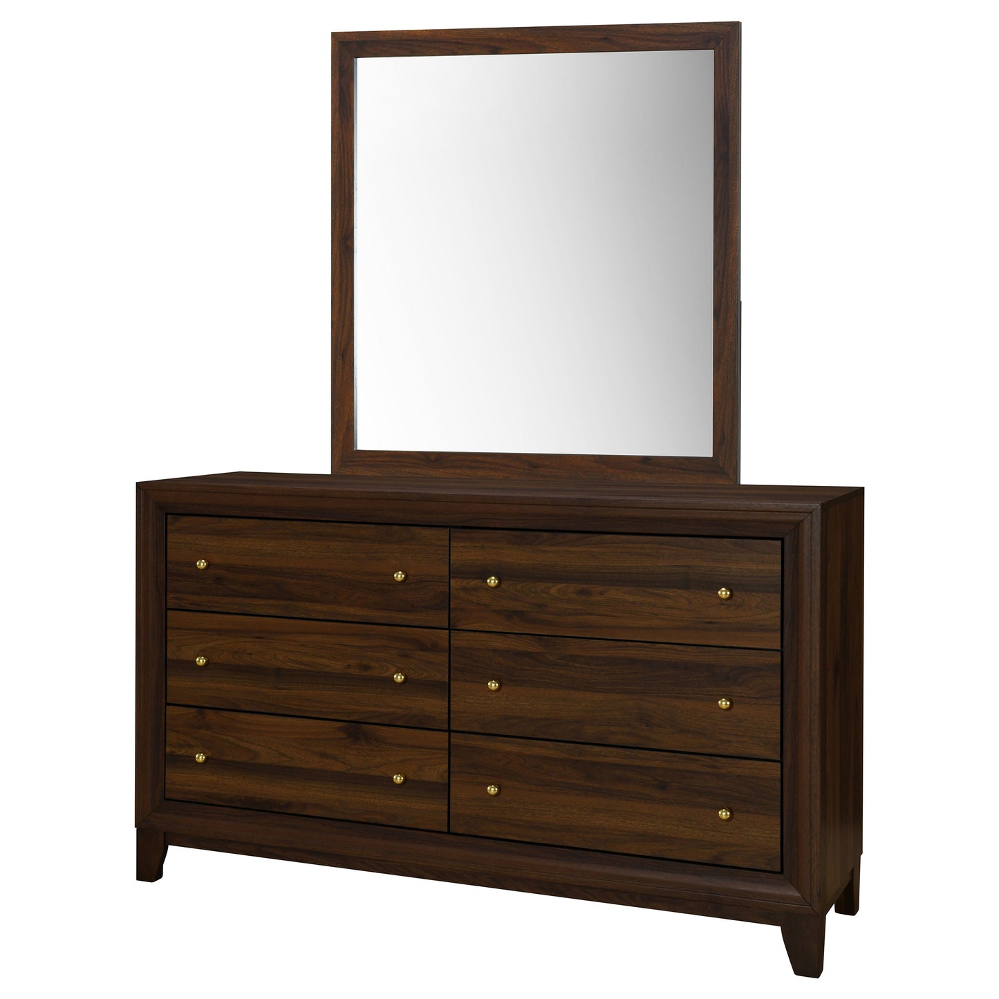 talei 6-drawer dresser and mirror walnutwalnut