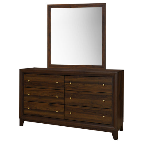 Talei 6-drawer Dresser and Mirror WalnutWalnut