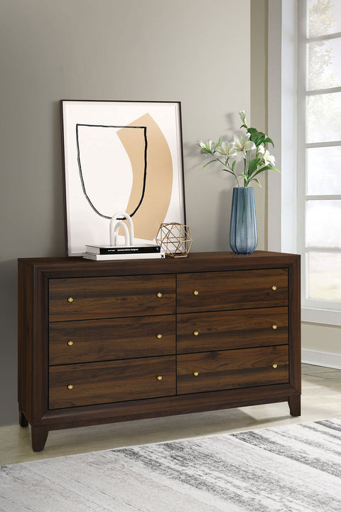 Talei 6-drawer Dresser Cabinet WalnutWalnut