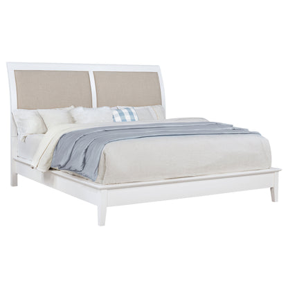 Allora 56-inch Upholstered Eastern King Panel Bed WhiteWhite