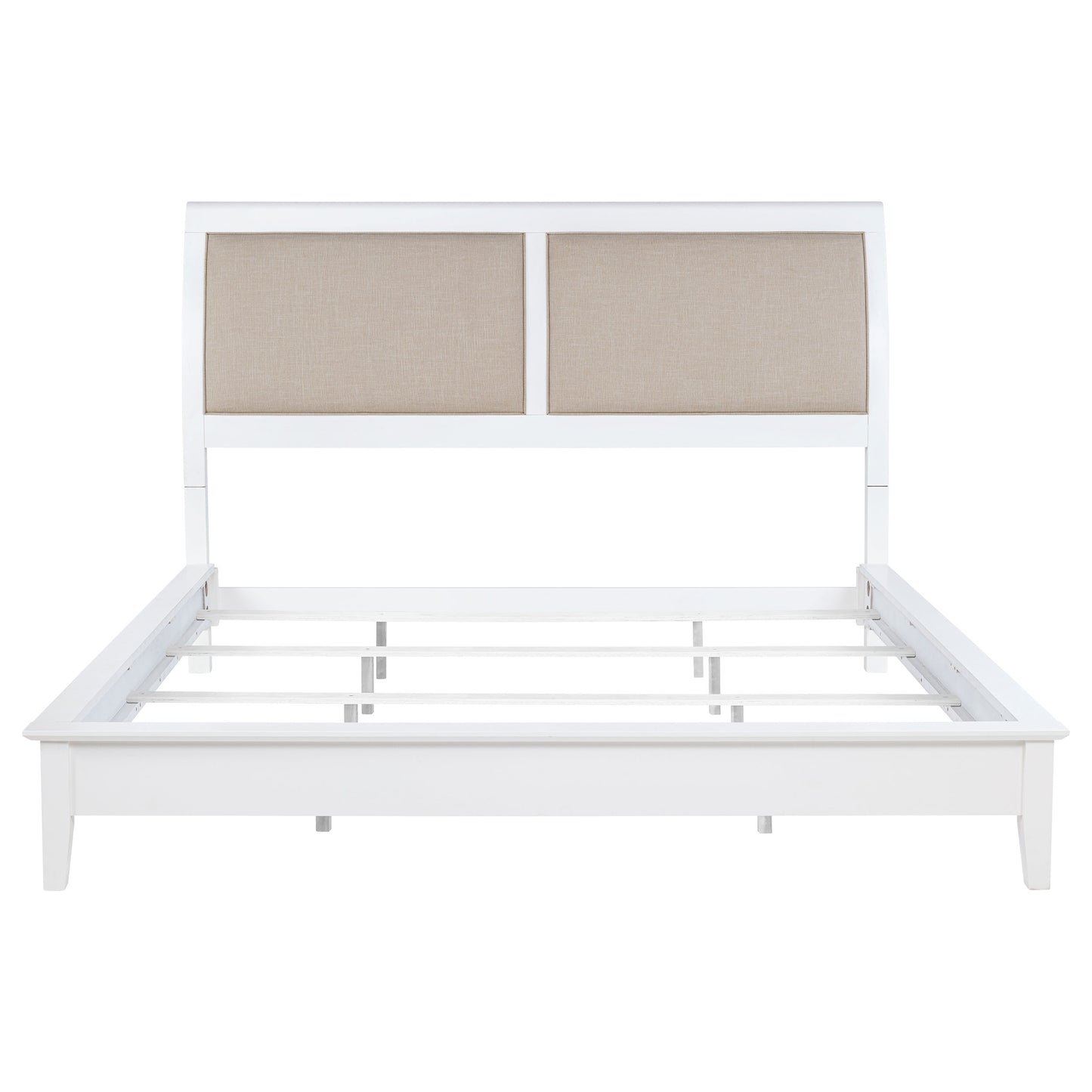 allora 56-inch upholstered eastern king panel bed whitewhite