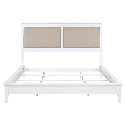 Allora 56-inch Upholstered Eastern King Panel Bed WhiteWhite