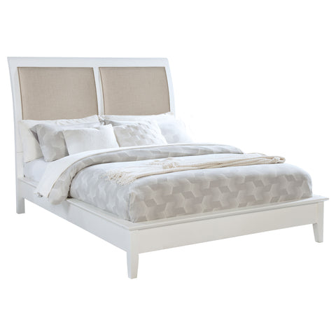 Allora 56-inch Upholstered California King Panel Bed WhiteWhite