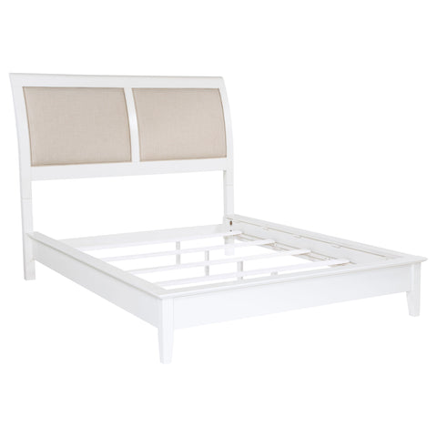 Allora 56-inch Upholstered Queen Panel Bed WhiteWhite