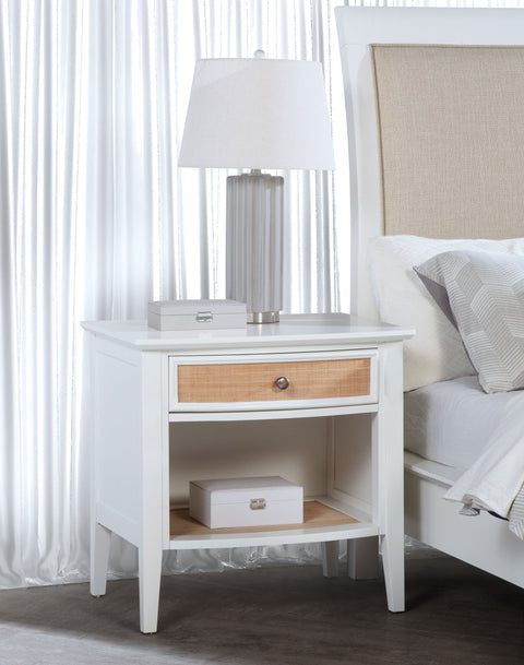 Allora 1-drawer Nightstand Bedside Table WhiteWhite