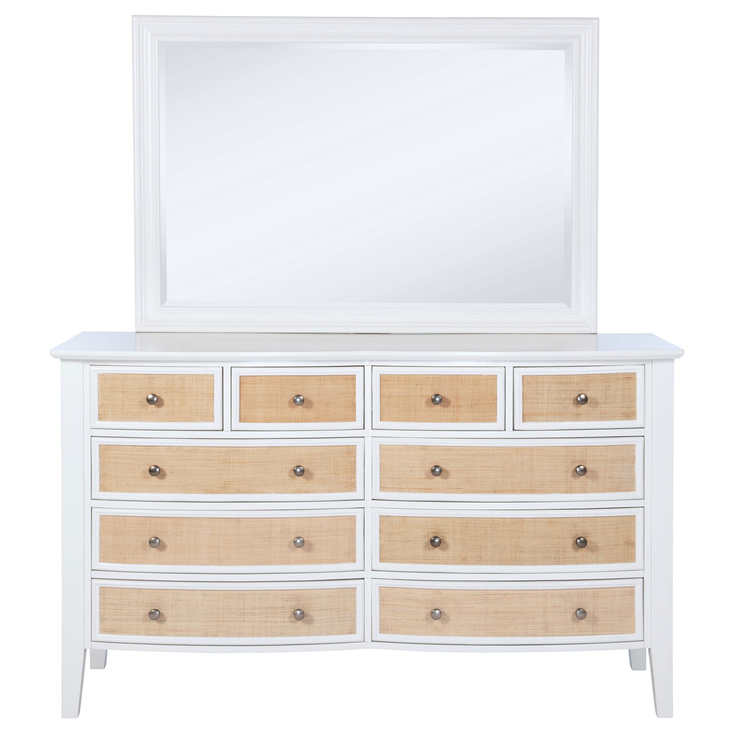 allora 10-drawer dresser and mirror whitewhite