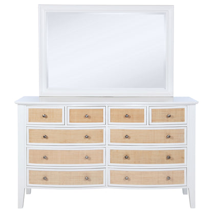 Allora 10-drawer Dresser and Mirror WhiteWhite