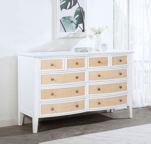 Allora 10-drawer Dresser Cabinet WhiteWhite
