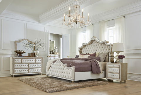 Pinciotti 5-piece Eastern King Bedroom Set IvoryIvory / Camel