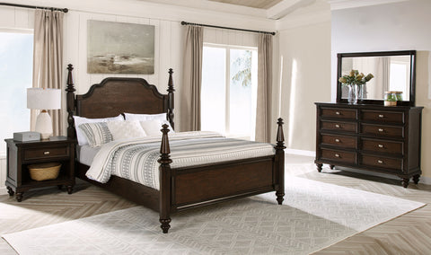 Eliza 4-piece Eastern King Bedroom Set Dark OakDark Oak