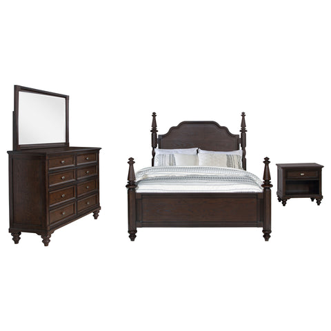 Eliza 4-piece Eastern King Bedroom Set Dark OakDark Oak