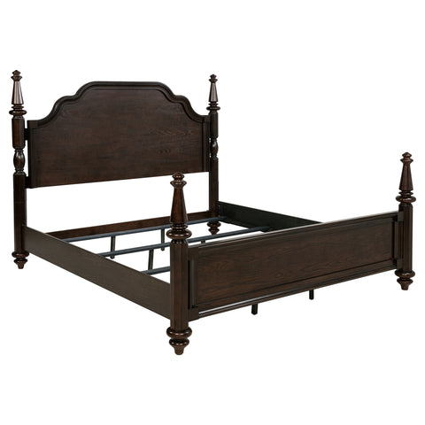 Eliza 63-inch Four Poster Eastern King Bed Dark OakDark Oak