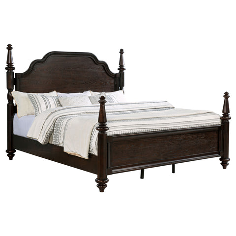 Eliza 63-inch Four Poster Eastern King Bed Dark OakDark Oak