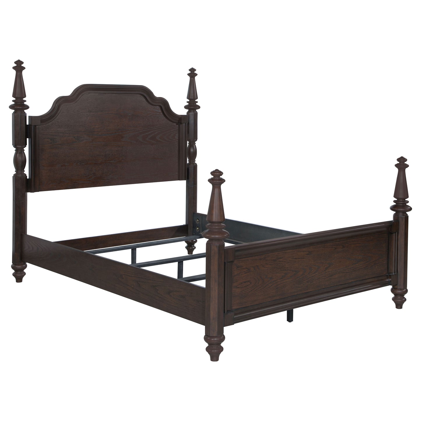 eliza 63-inch four poster queen bed dark oakdark oak