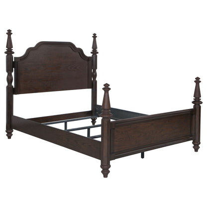 Eliza 63-inch Four Poster Queen Bed Dark OakDark Oak