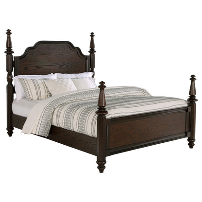 Eliza 63-inch Four Poster Queen Bed Dark OakDark Oak