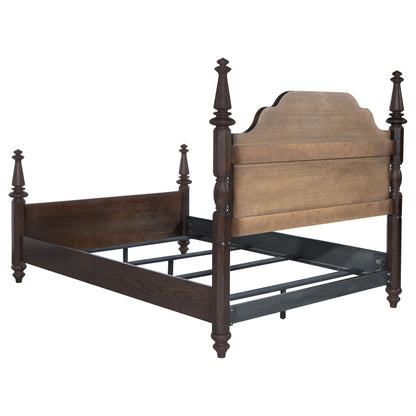Eliza 63-inch Four Poster Queen Bed Dark OakDark Oak