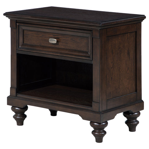 Eliza 1-drawer Nightstand Bedside Table Dark OakDark Oak