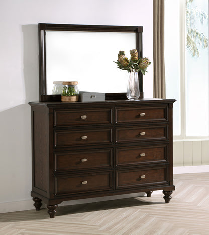 Eliza 8-drawer Dresser and Mirror Dark OakDark Oak