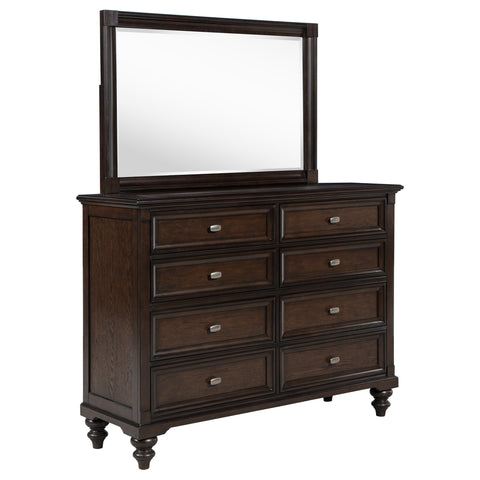 Eliza 8-drawer Dresser and Mirror Dark OakDark Oak