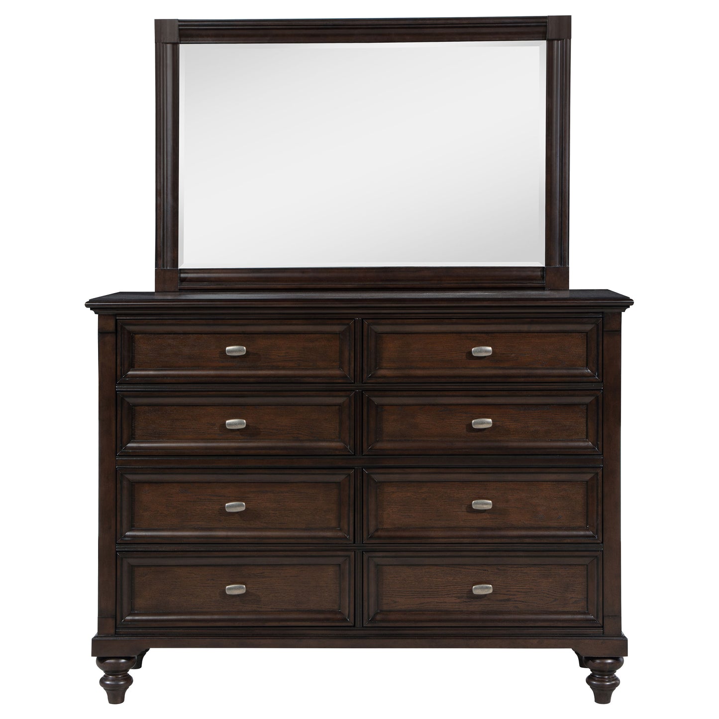 eliza 8-drawer dresser and mirror dark oakdark oak