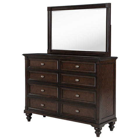 Eliza 8-drawer Dresser and Mirror Dark OakDark Oak